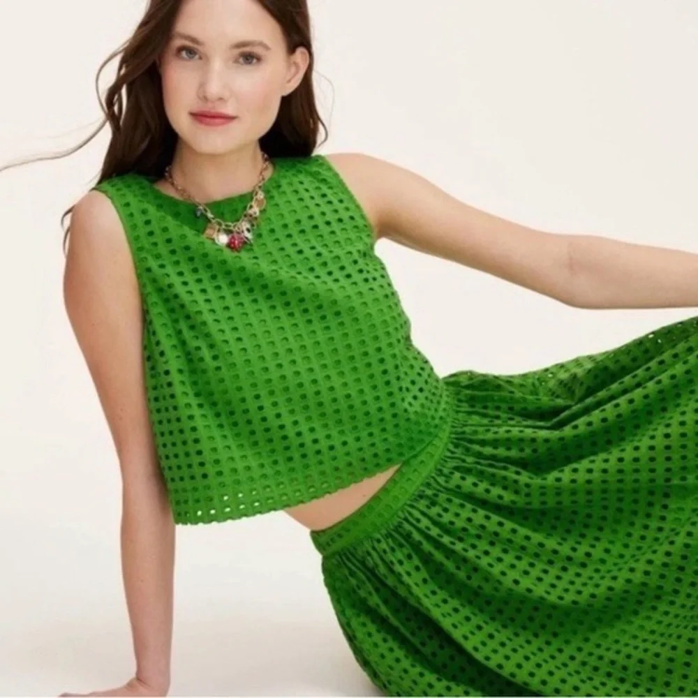 Kate Spade X New York Target Green Eyelet Shell Tank Top & Skirt SET Nwt Sz S - Picture 5 of 5